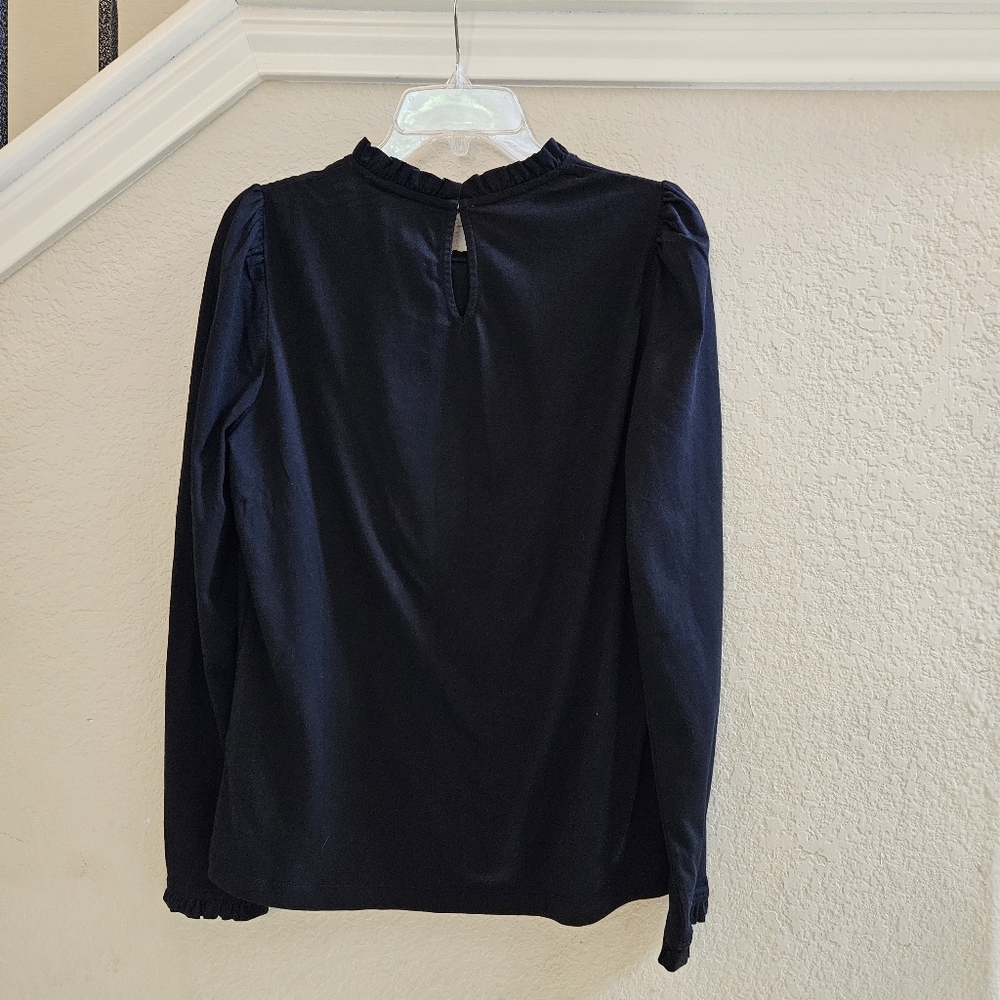 NWT BODEN Black Women's Supersoft Frill Detail Top Size 10 - Picture 4 of 8